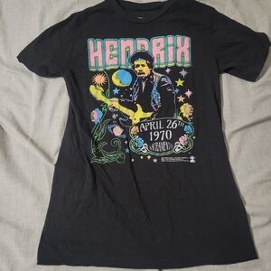 Jimi Hendrix 1970 Sacramento Remake Band Tee Size Small Black American Classics